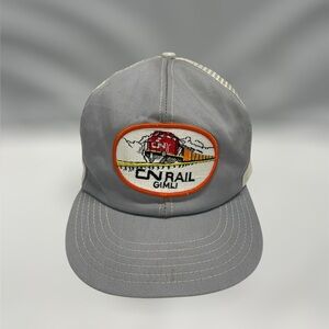 Vintage Gray CN Rail Gimli SnapBack Mesh Adjustable Hat Train